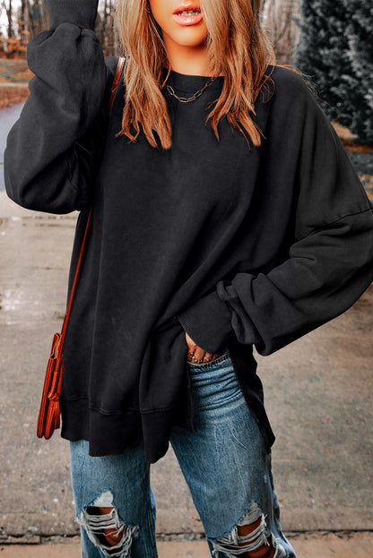 Black GAME DAY Graphic Oversized Sweatshirt