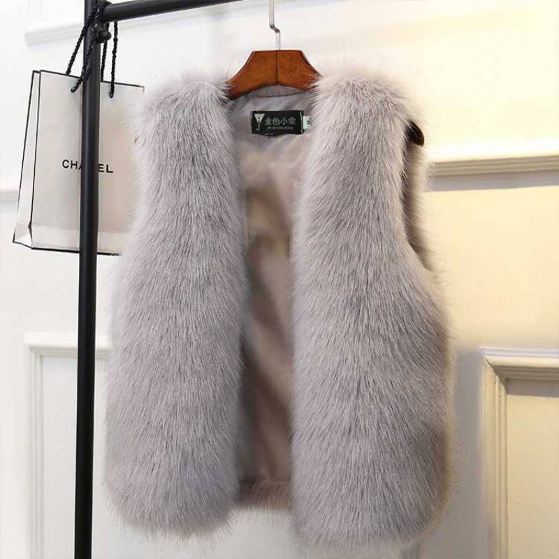 Women's Imitation Fox Fur Waistcoat Plus Cotton Furry Vest