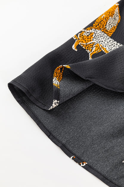 Lively Tiger Print Casual Sweatshirt