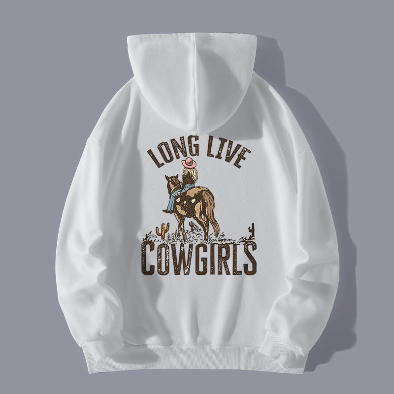 Letter Back Printed Plus Size Fleece-lined Hoodie