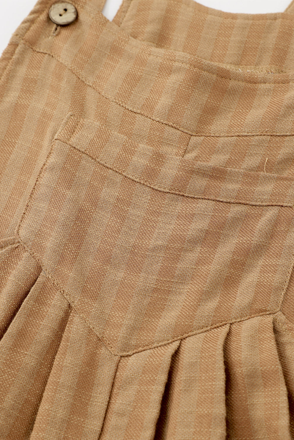 Chicory Coffee Striped Pleated Wide Leg Pocketed Jumpsuit