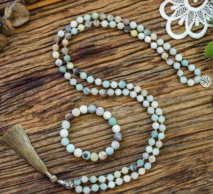 Necklace Amazonite Tassel Pendant Necklace