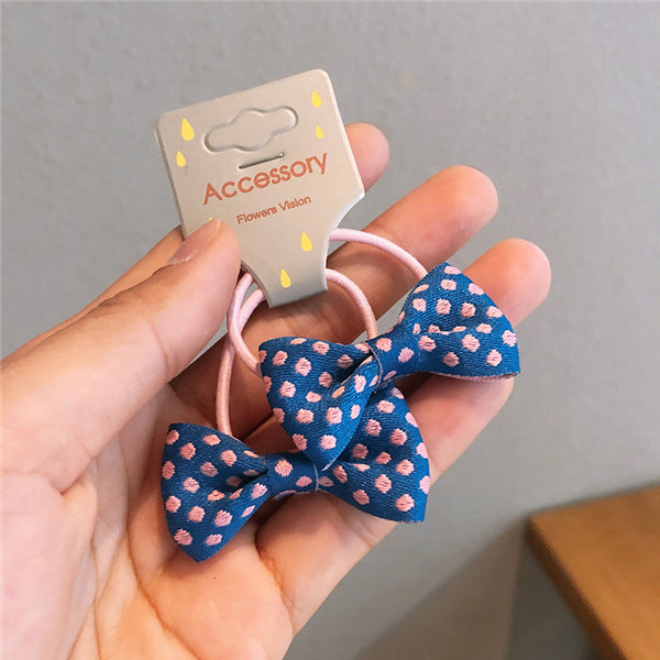 Children's Jewelry Fabric Bowknot Rubber Band Card Pack
