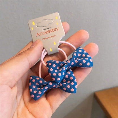Children's Jewelry Fabric Bowknot Rubber Band Card Pack