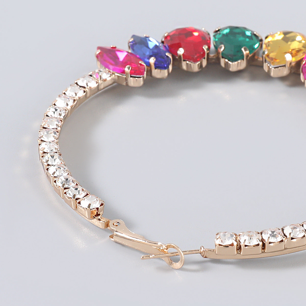 Claw Chain Series Alloy Diamond Round Earrings For Women