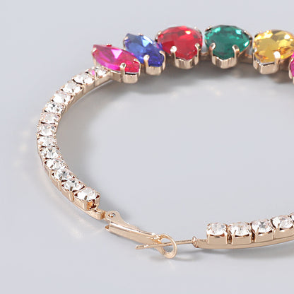 Claw Chain Series Alloy Diamond Round Earrings For Women