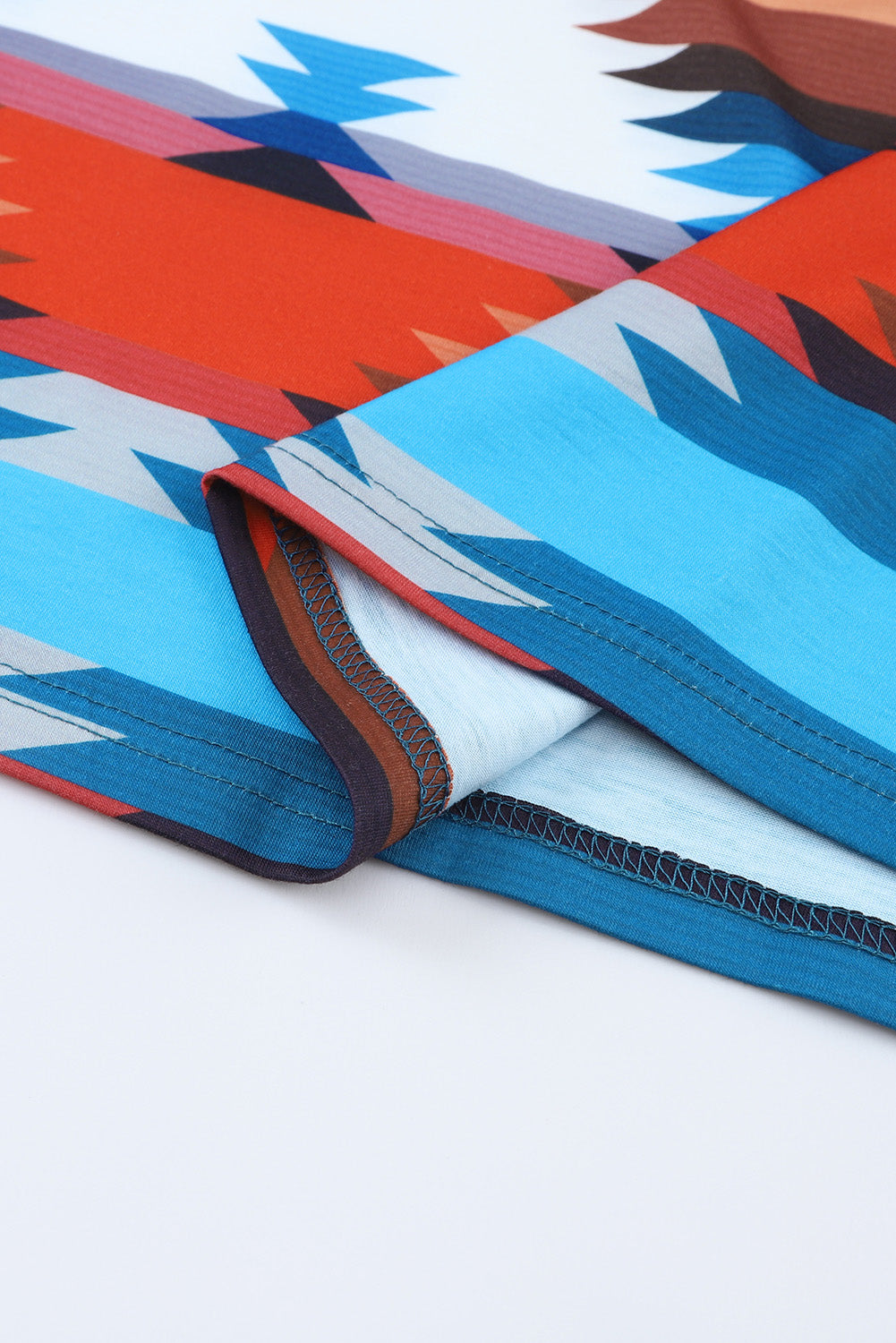 Multicolor Aztec Printed Casual Short Sleeve T-shirt