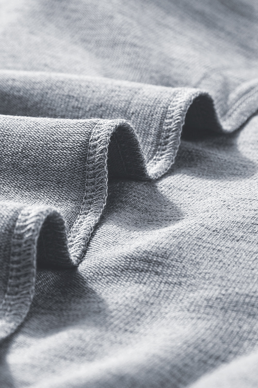 Light Grey Buttoned V Neck Ribbed Puff Sleeve Top