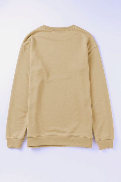 Pink AMEN Leopard Letter Print Oversized Pullover Sweatshirt