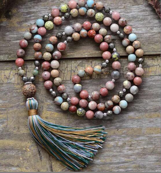 Necklace Amazonite Tassel Pendant Necklace