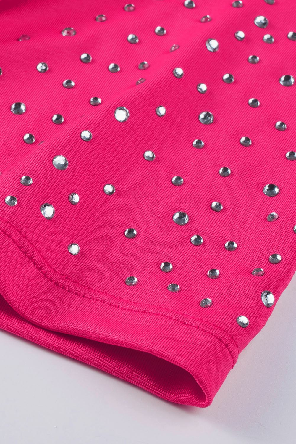 Rose Rhinestone Double Spaghetti Strap Crop Top