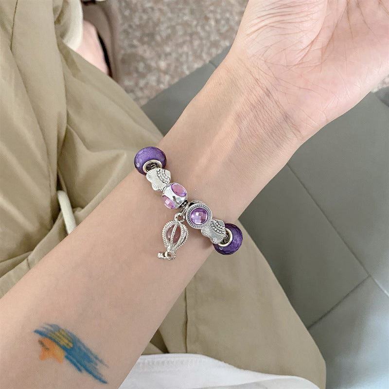 New Panjia Style Beaded Purple Hot Air Balloon Bracelet For Women