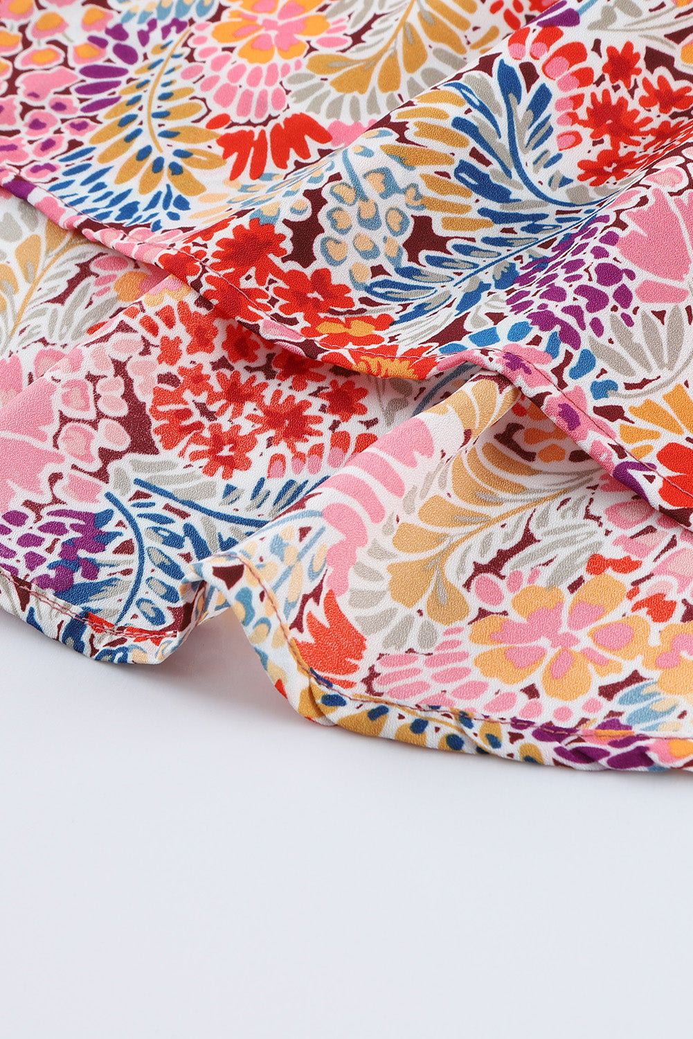 Red Cakewalk Floral Smocked Blouse