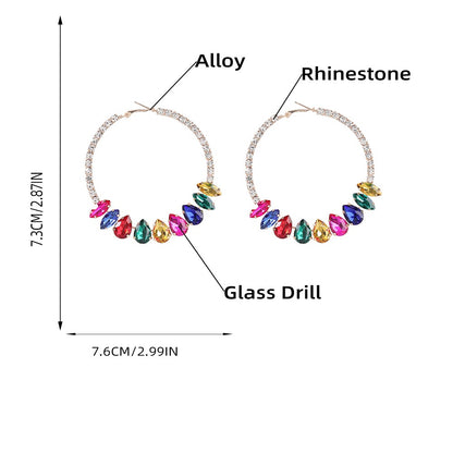Claw Chain Series Alloy Diamond Round Earrings For Women