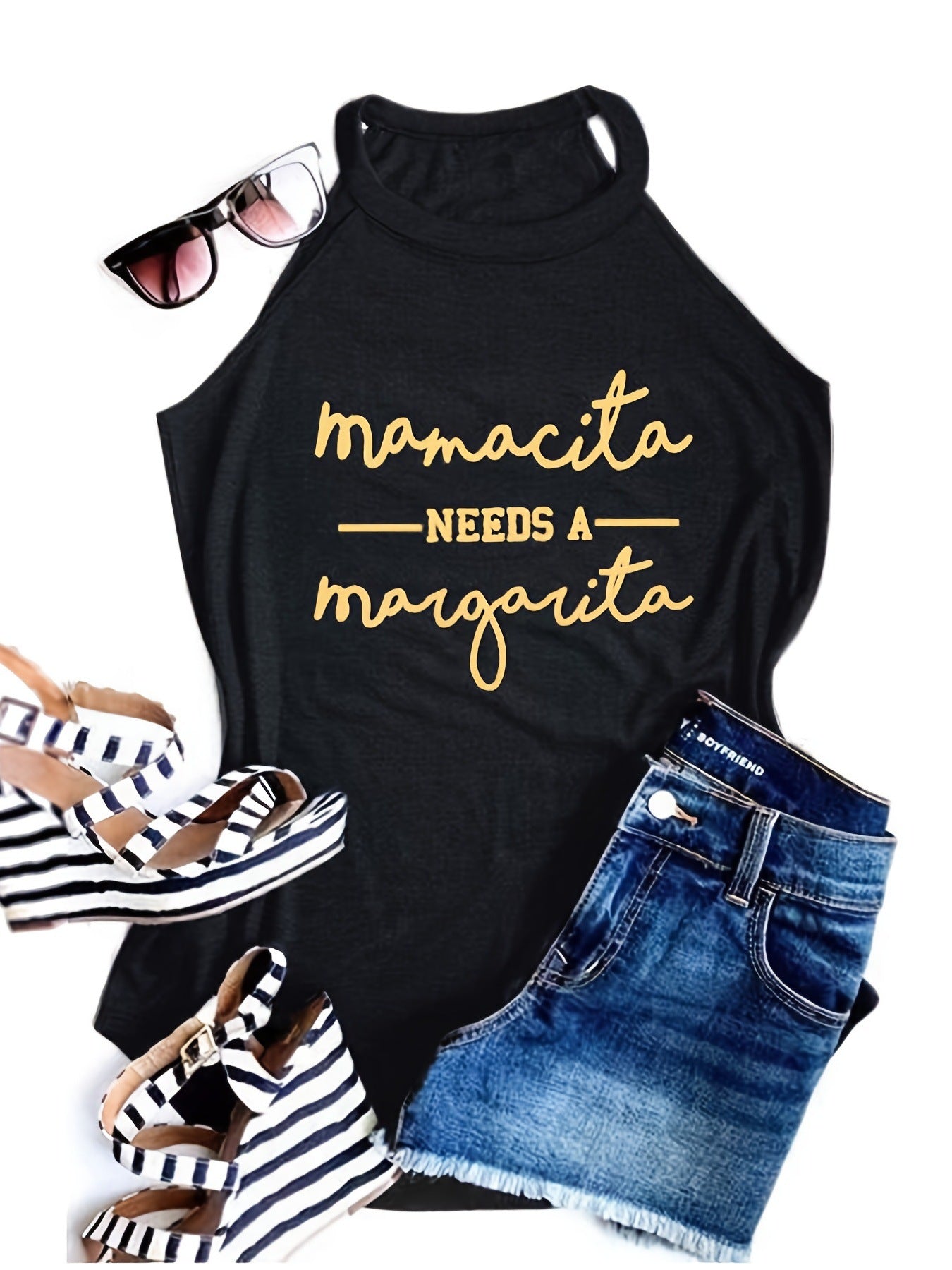 Women's Printed Sleeveless Vest T-shirt