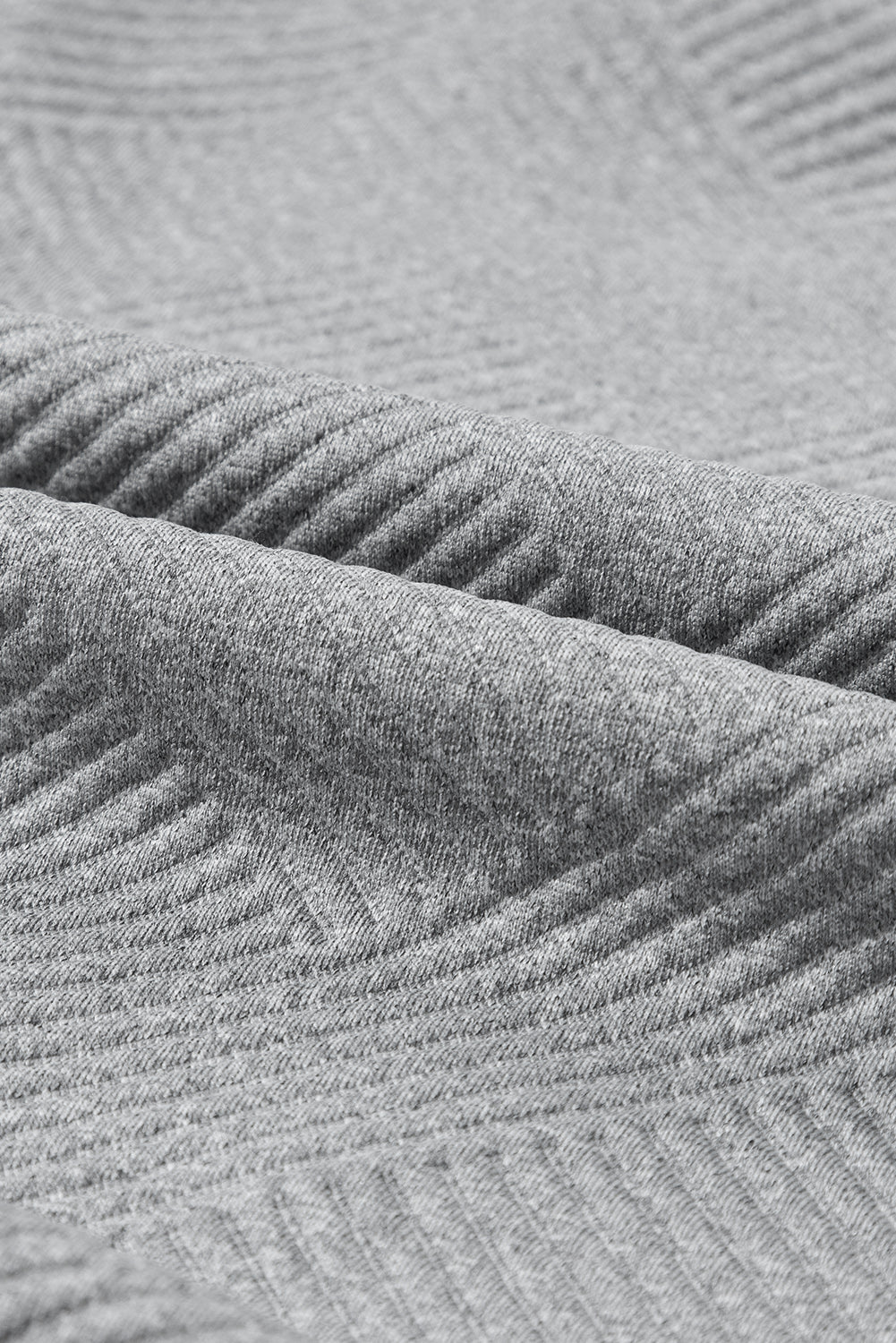 Gray Textured Contrast Splicing Raglan Sleeve Top