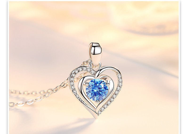 Ocean Heart Necklace Women's Simple Temperamental Heart-shaped Pendant
