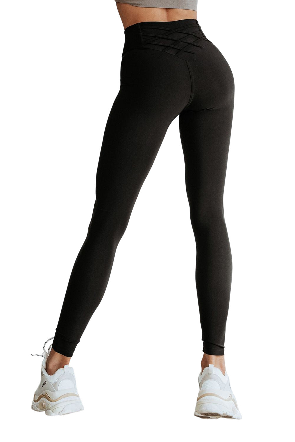 Apricot Criss Cross Tummy Control High Waist Leggings