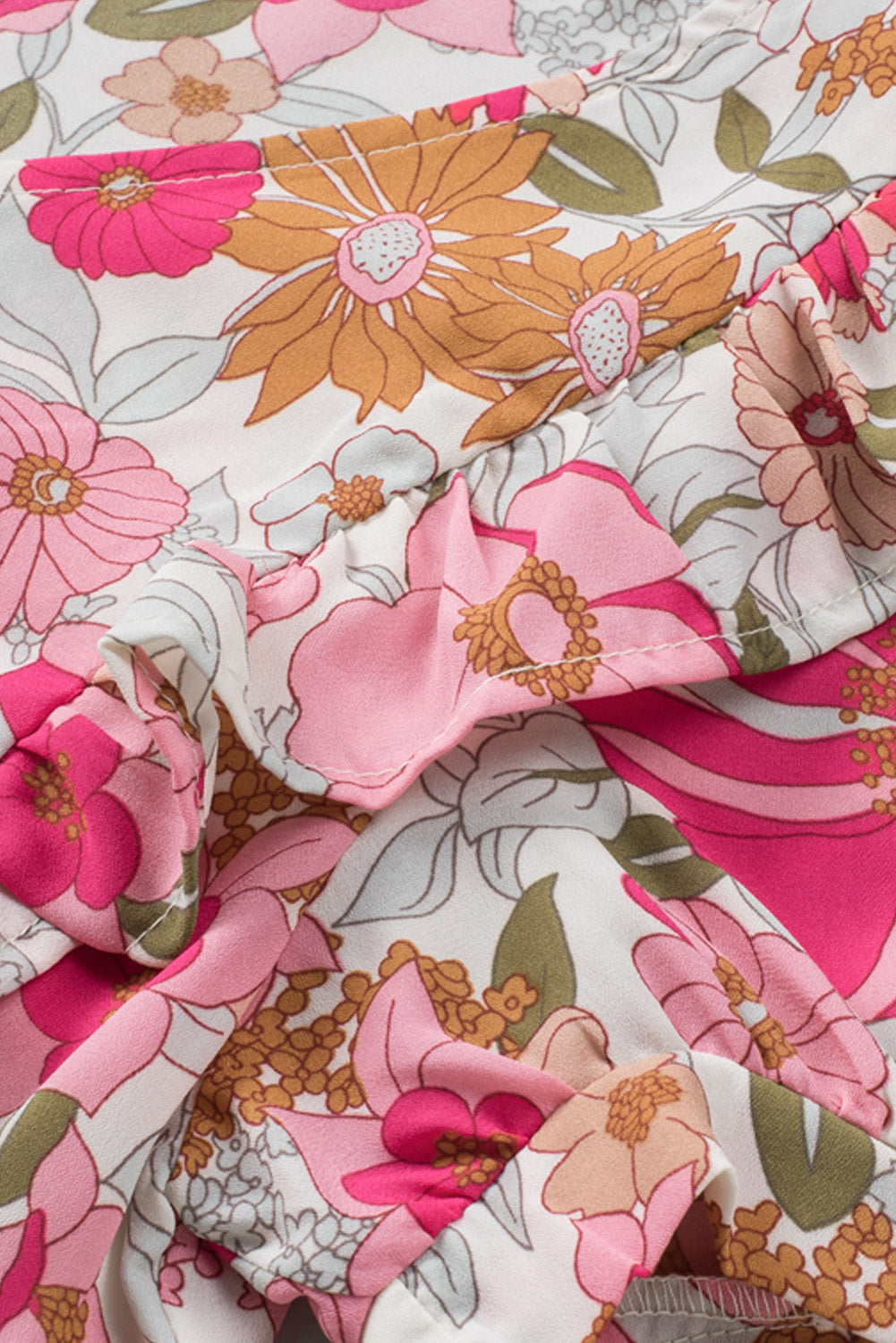 Pink Lace-up Halter Backless High Waist Floral Maxi Dress