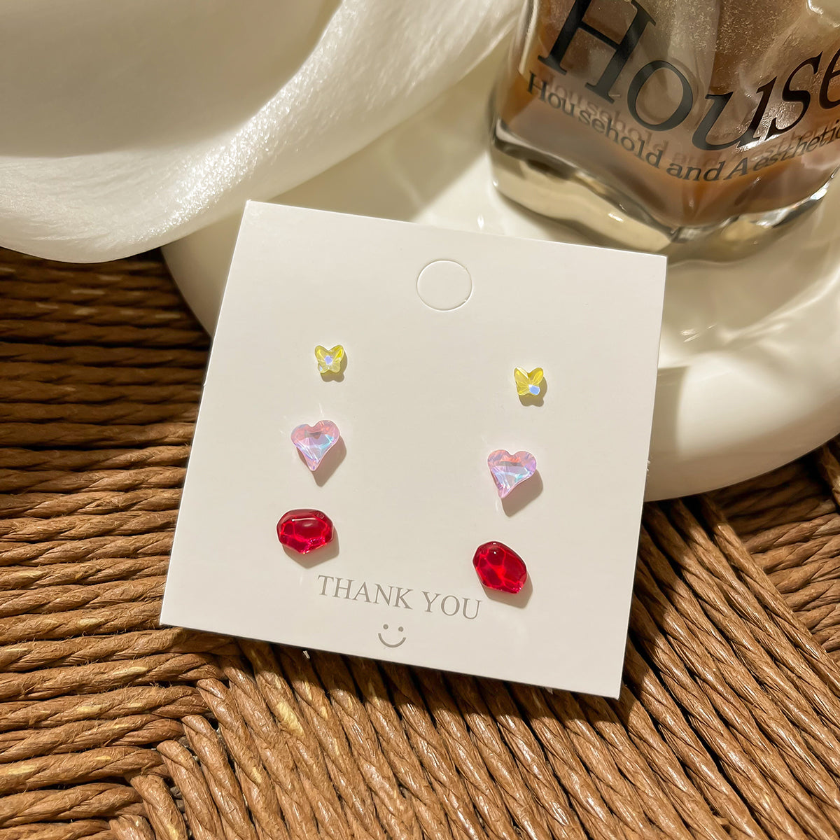 Glitzy Laser Silver Stud Earrings