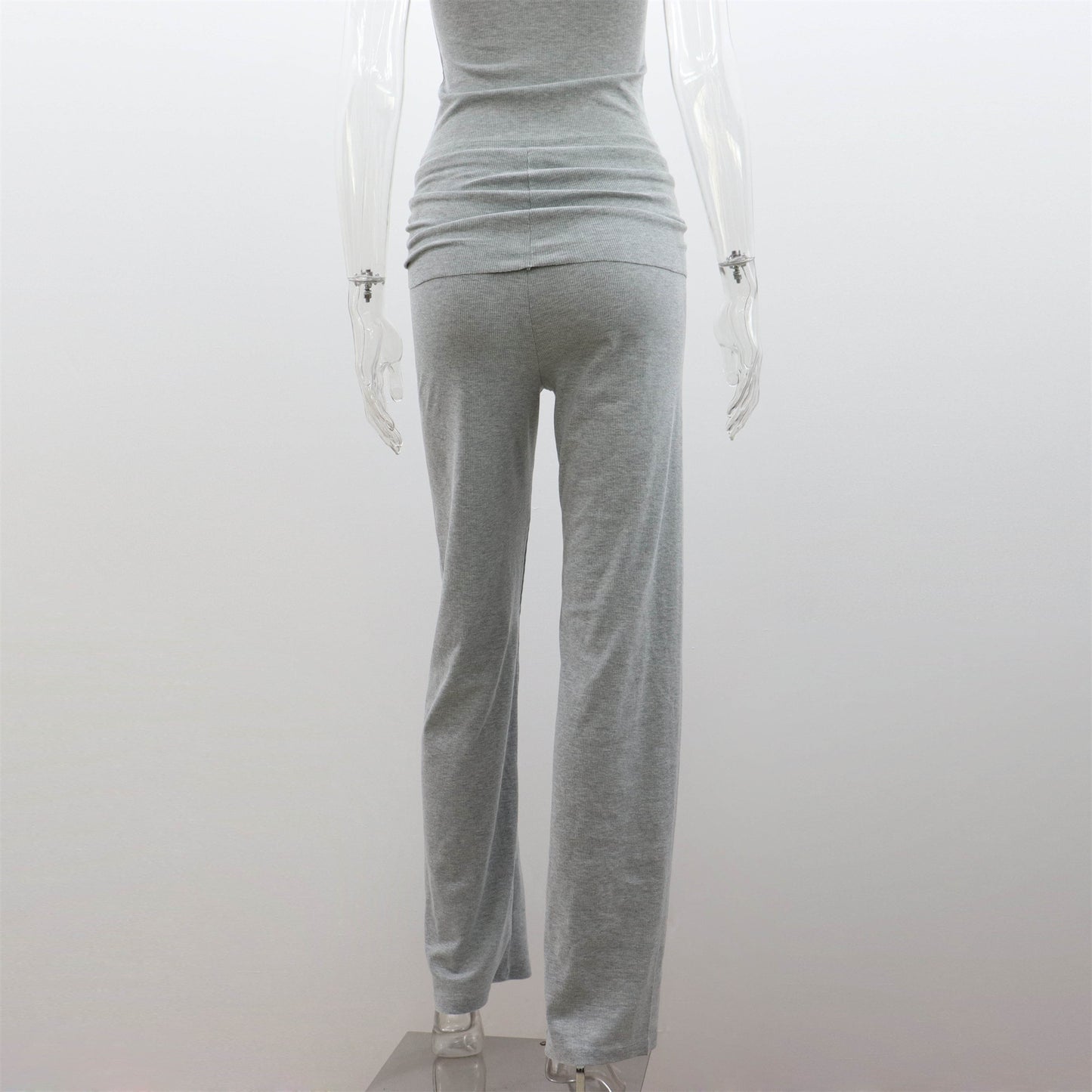 Casual Trousers European And American Tight Short Sleeve Top And Trousers Simple