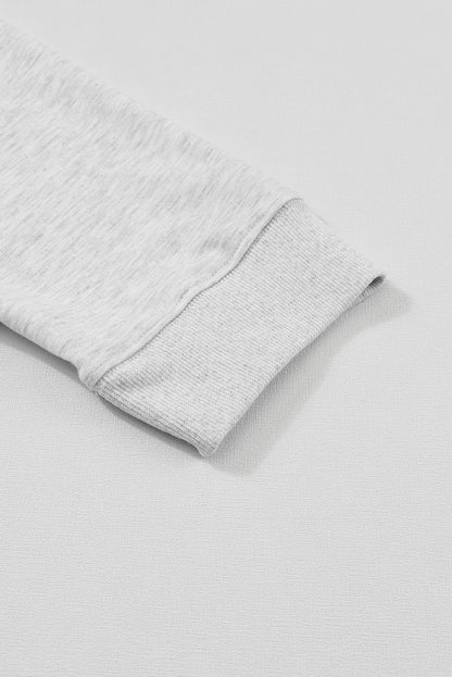 Black Solid Half Zipped Drawstring High Waist Lounge Set