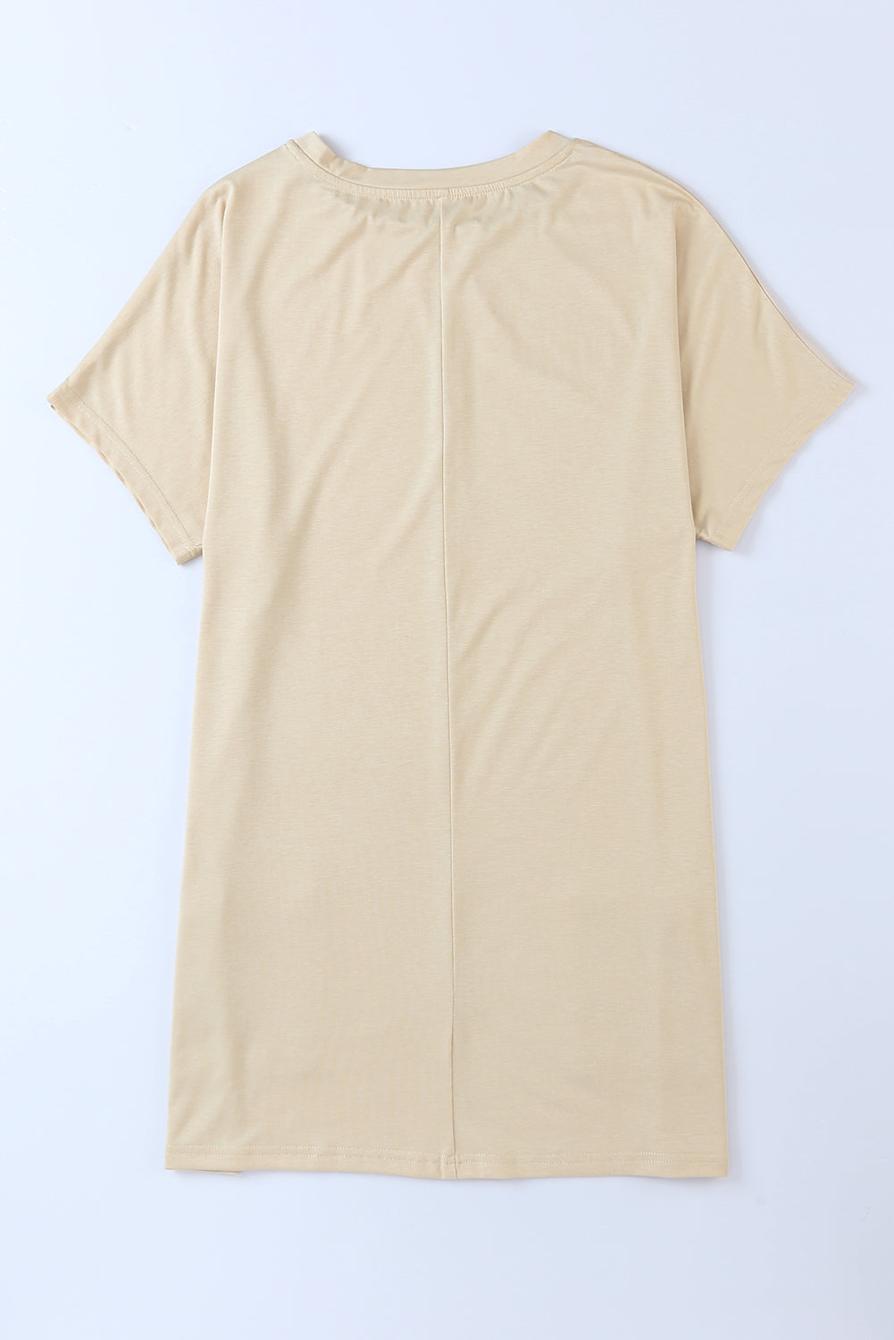 Khaki Side Pockets Short Sleeve Tunic Top