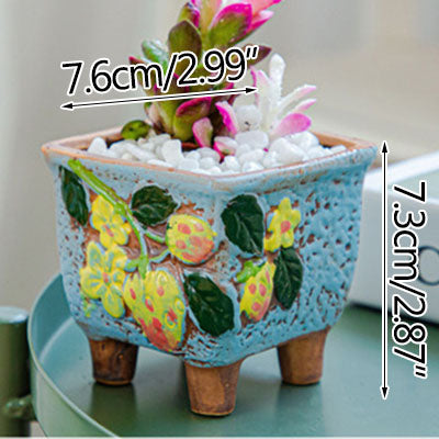 Square Creative Cute Cartoon Ceramic Succulent Pot