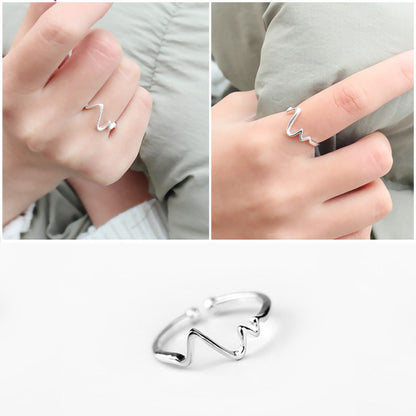 Heartbeat Ring Personality Simple Jewelry