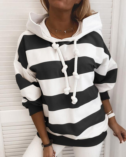 Women's Long-Sleeved Striped Thin Sweaters Women's Clothing Top Shirt