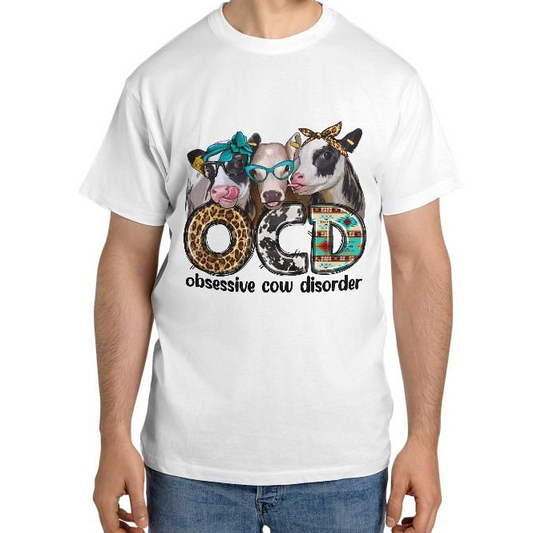 European And American Cow Digital Printing Casual Round Neck T-shirt