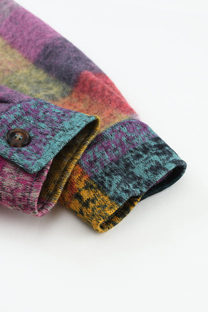 Multicolour Plaid Pocketed Shacket