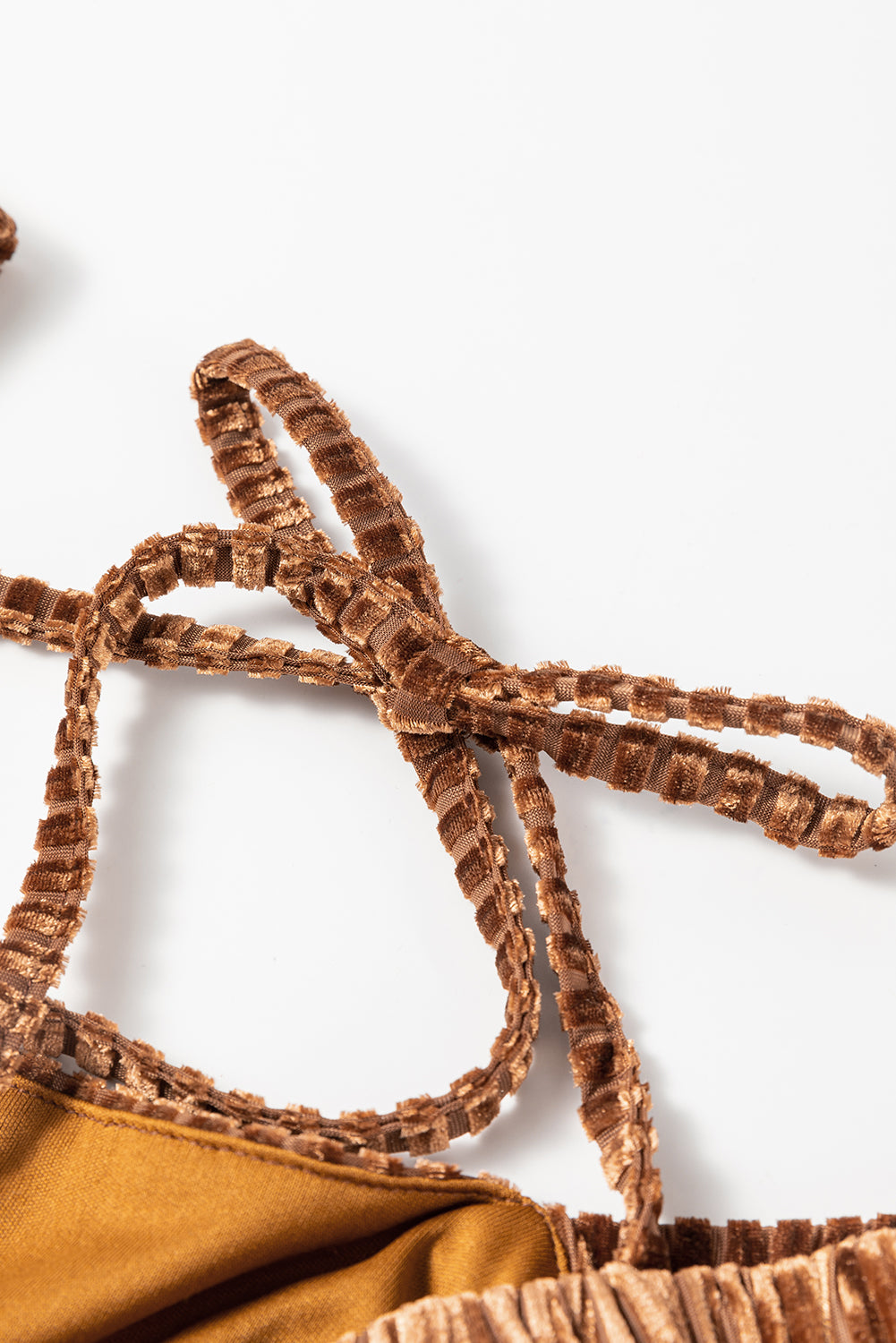 Blackish Green Smocked Ribbed Velvet Babydoll Top