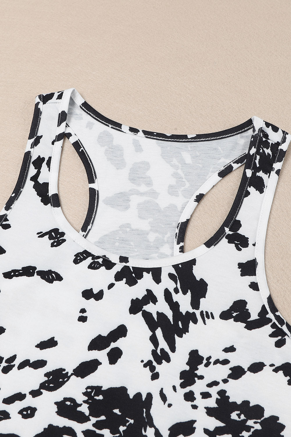 Brown Cow Print Racerback Tank Top
