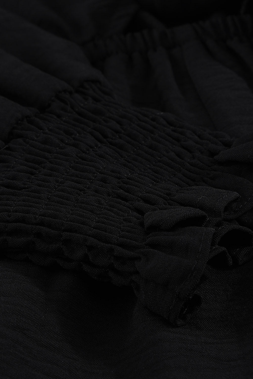 Black Tie Knot Puff Long Sleeve Romper