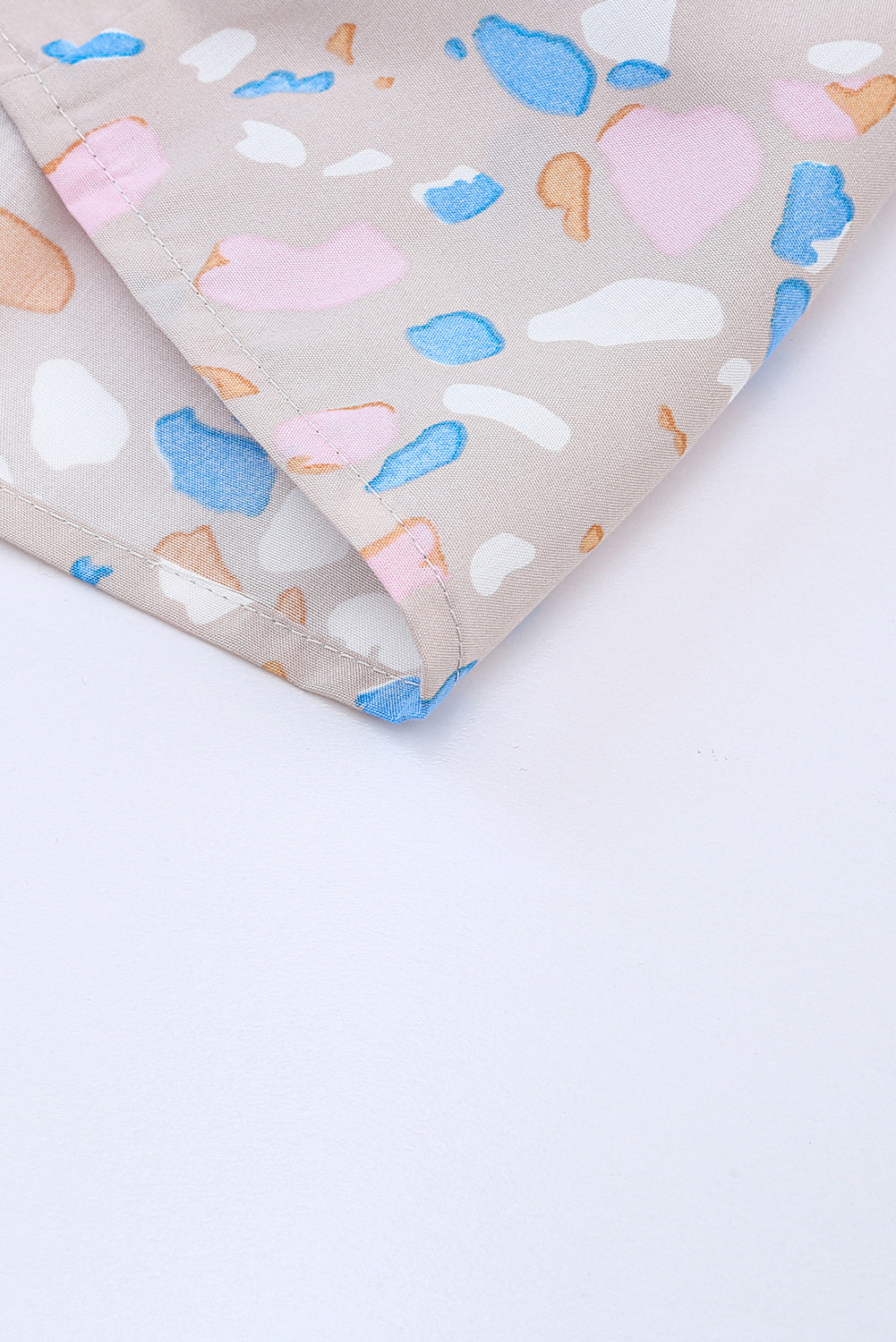 Rose Printed Crisscross Decor V Neck Flutter Sleeve Dress