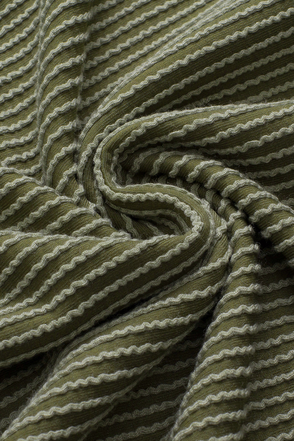 Carbon Grey Twist Short Sleeve Corded V Neck Top