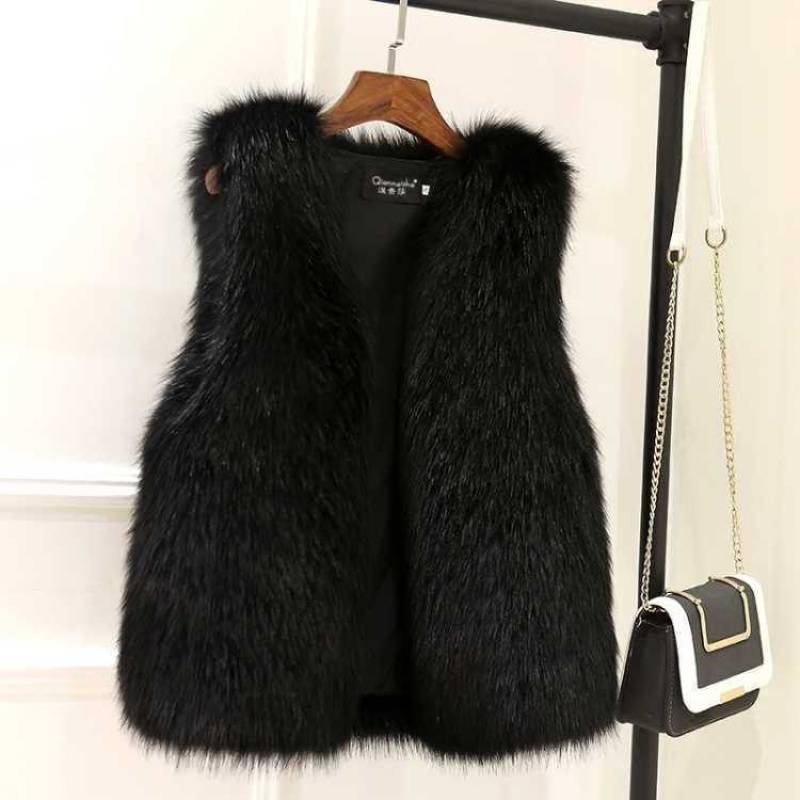 Women's Imitation Fox Fur Waistcoat Plus Cotton Furry Vest