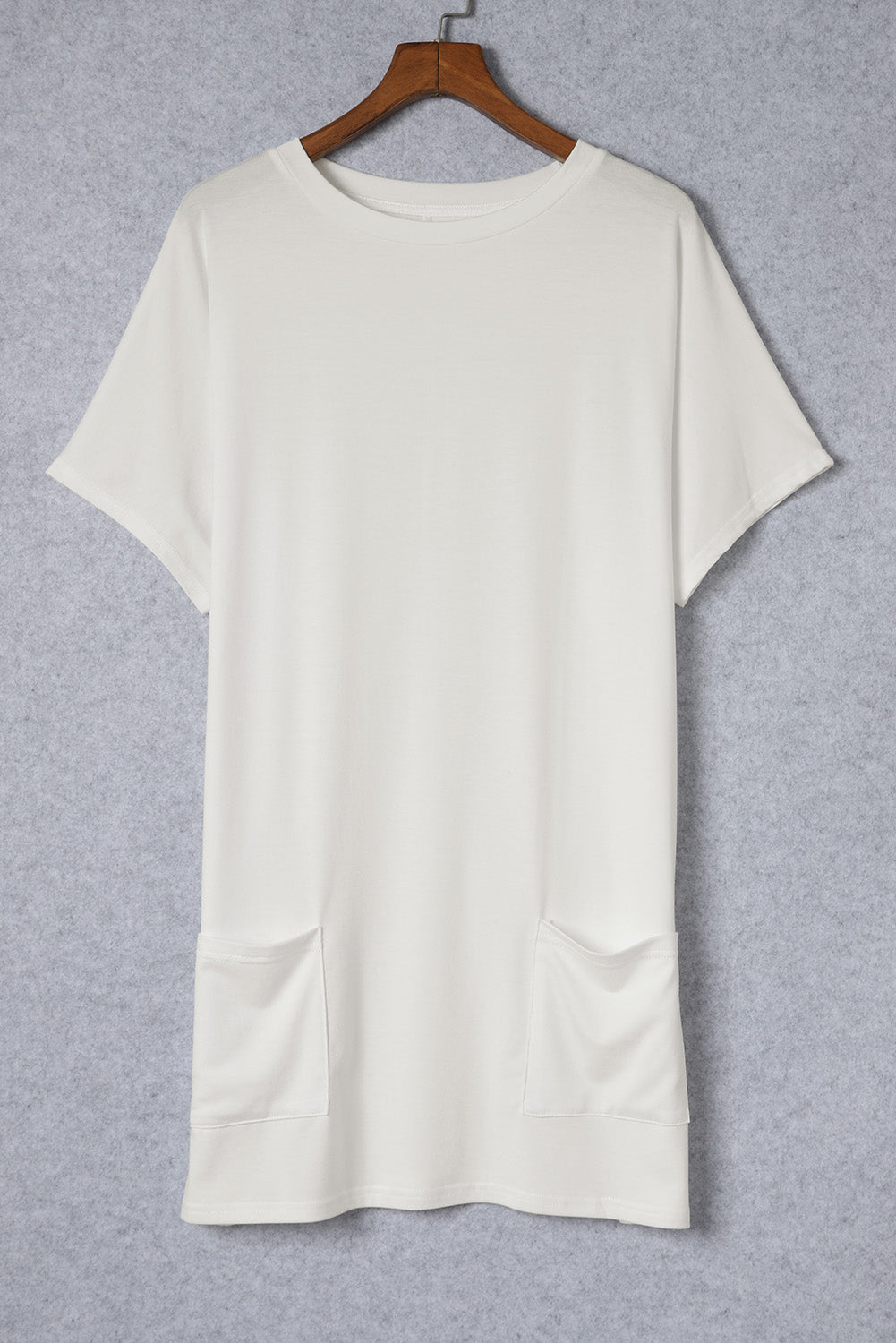 Khaki Side Pockets Short Sleeve Tunic Top