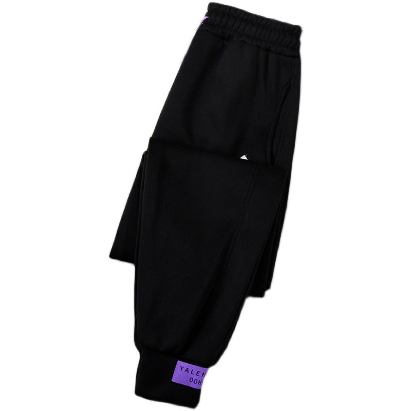 Loose-fit Tappered Trousers Children's Velvet Padded Slimming Sports Harem Sweatpants