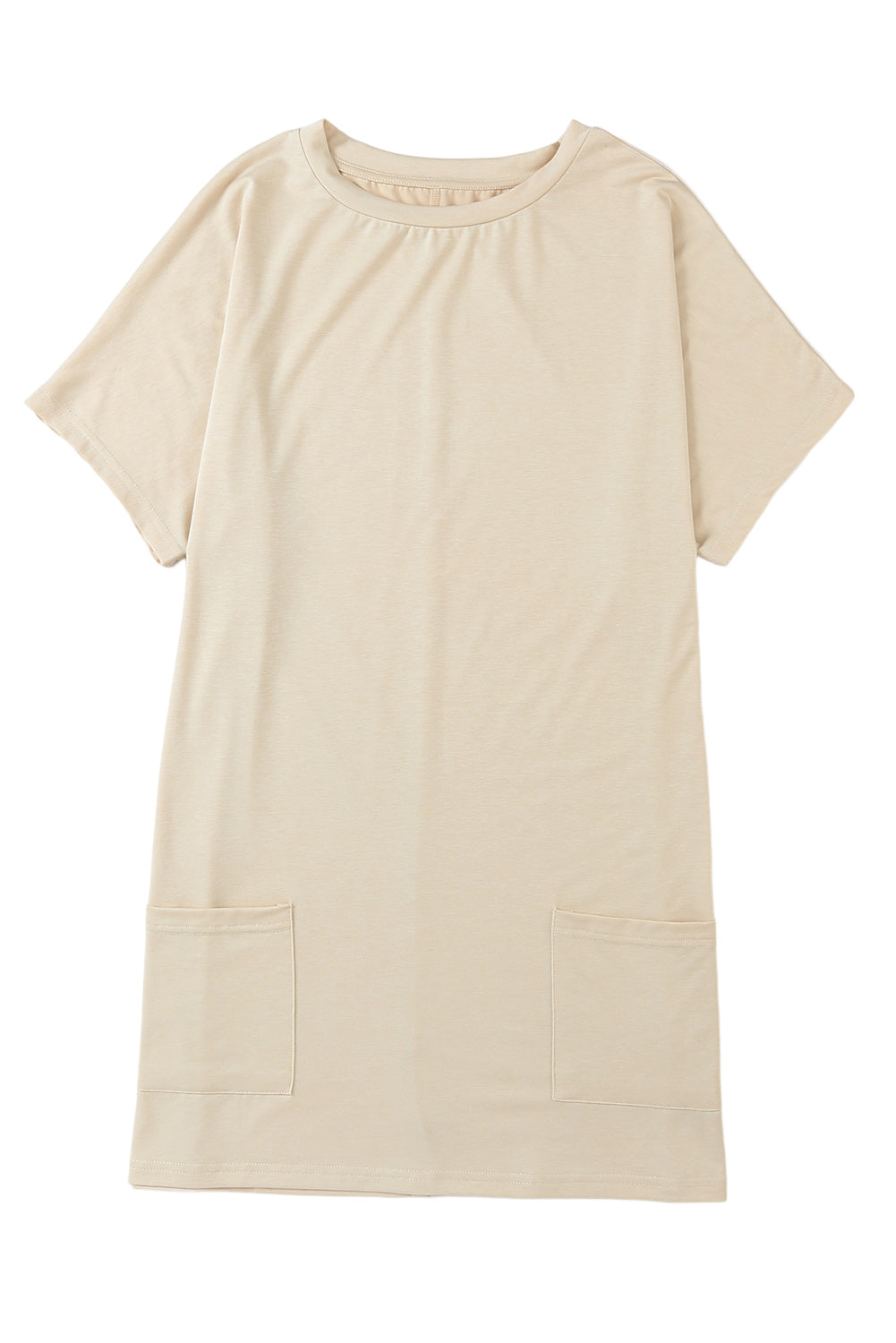 White Side Pockets Short Sleeve Tunic Top