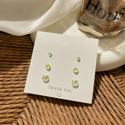 Glitzy Laser Silver Stud Earrings