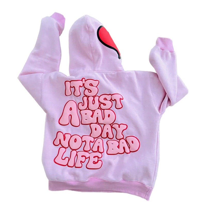 Autumn New Y2g Fashion Trend Ins Style Hooded Sweatshirt Love Letter Printing