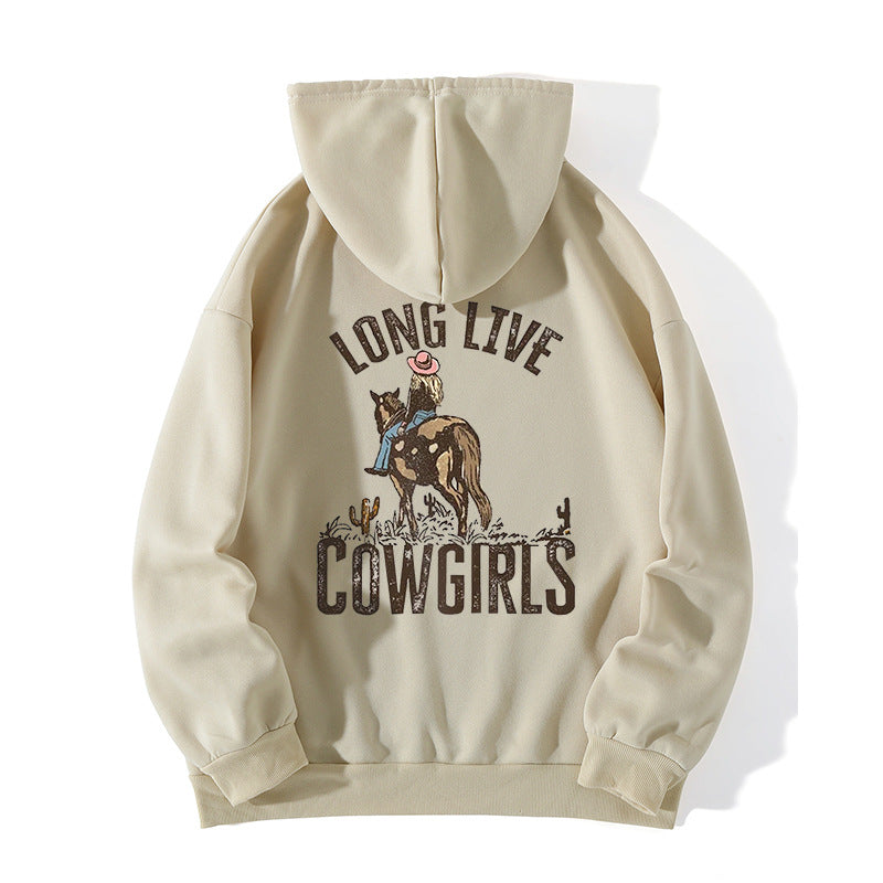 Letter Back Printed Plus Size Fleece-lined Hoodie