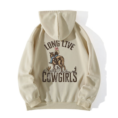 Letter Back Printed Plus Size Fleece-lined Hoodie