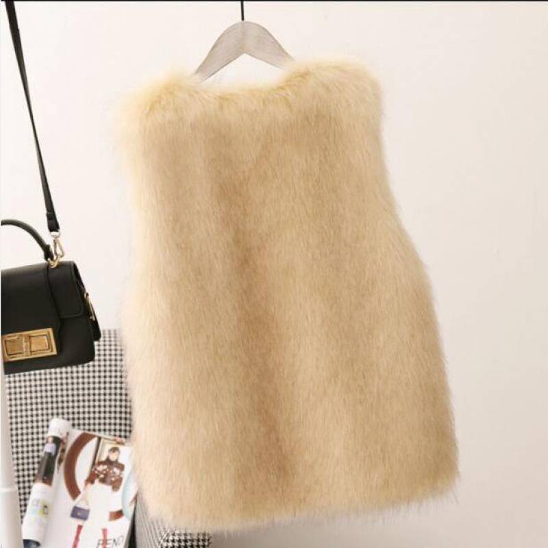 Women's Imitation Fox Fur Waistcoat Plus Cotton Furry Vest