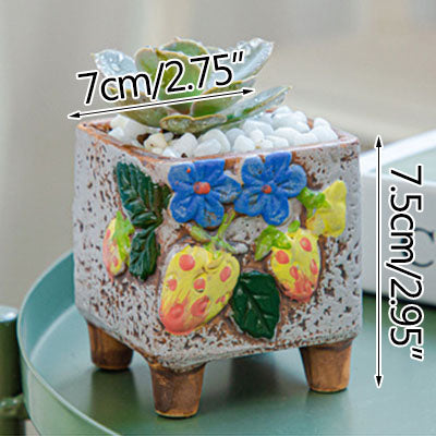 Square Creative Cute Cartoon Ceramic Succulent Pot