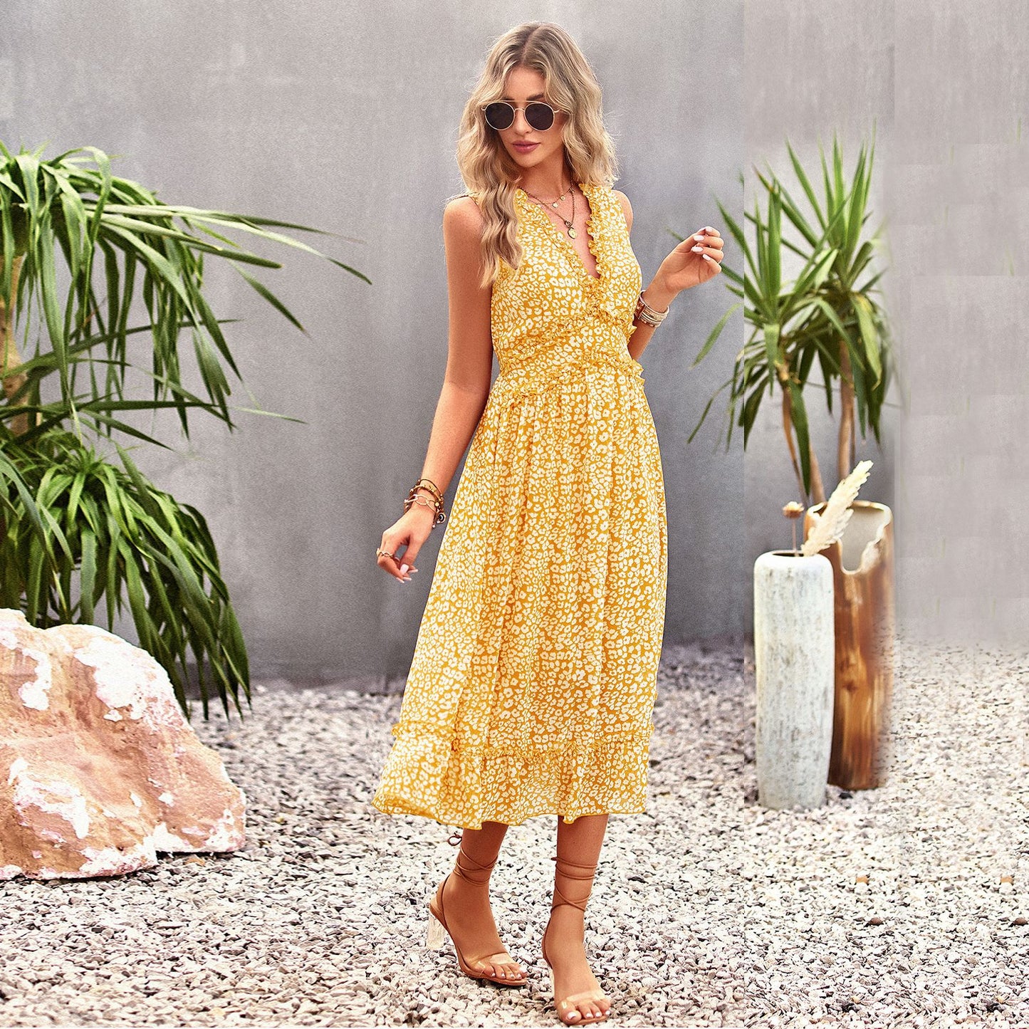 Spring And Summer Women's Clothing Leisure Vacation Vest Dress