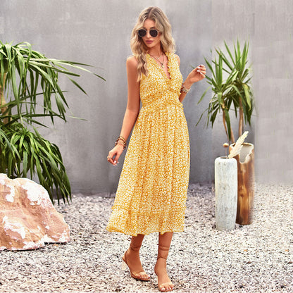 Spring And Summer Women's Clothing Leisure Vacation Vest Dress