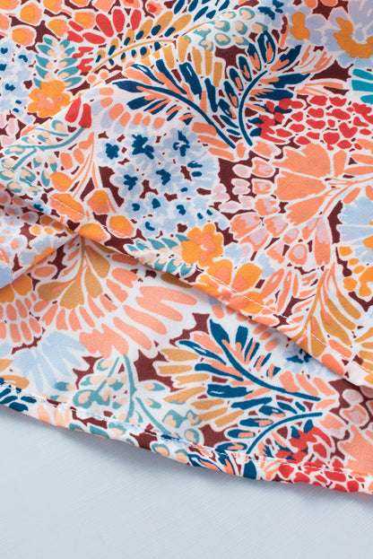 Red Cakewalk Floral Smocked Blouse